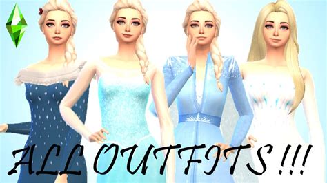 Elsa Outfit Showcase I Sims 4 I All Outfits Cc Links Youtube