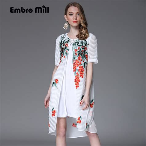 High End Floral Summer Women Trench Coat Dress Loose