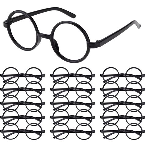 16 Packs Plastic Wizard Glasses Round Glasses Frame No Lenses For