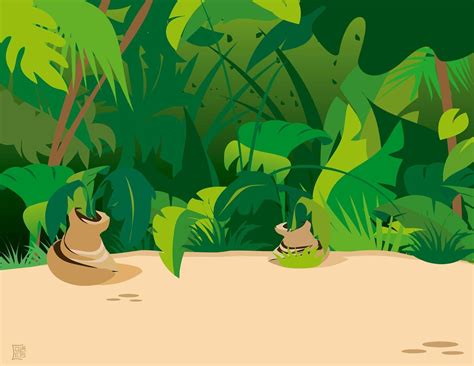 Jungla Scene Background Cartoon Background Vector Background Jungle