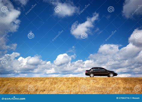 Car On Meadow Stock Photo Image Of Business Journey 27063716