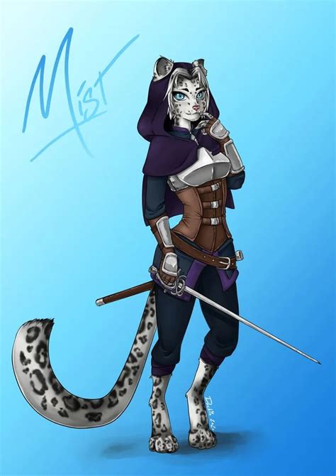 Oc Art Snow Leopard Tabaxi Rogue Dnd Furry Girls Cat Character Dungeons And Dragons