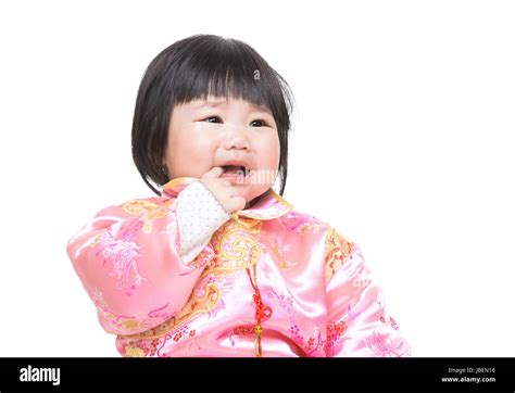 Chinese Baby Girl Finger Suck Into Mouth Stock Photo Alamy