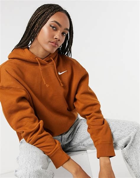 Nike Trend Fleece Oversized Hoodie In Brown Asos