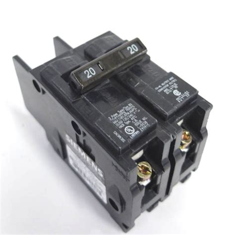 Siemens Bq2b020 20 Amp Double Pole 120240 Volt 10kaic Lug Inlug Out