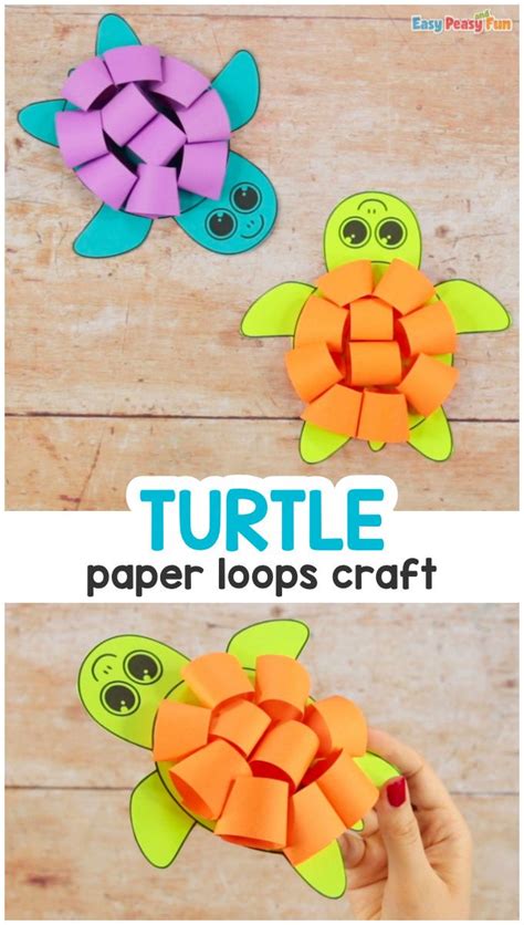 Paper Loops Turtle Craft Easy Peasy And Fun Turtle Craft Turtle