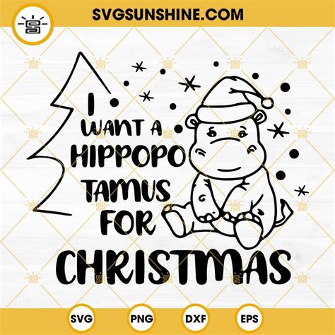 Hippopotamus Christmas Svg Hippo Christmas Svg Files For Cricut Silhouette