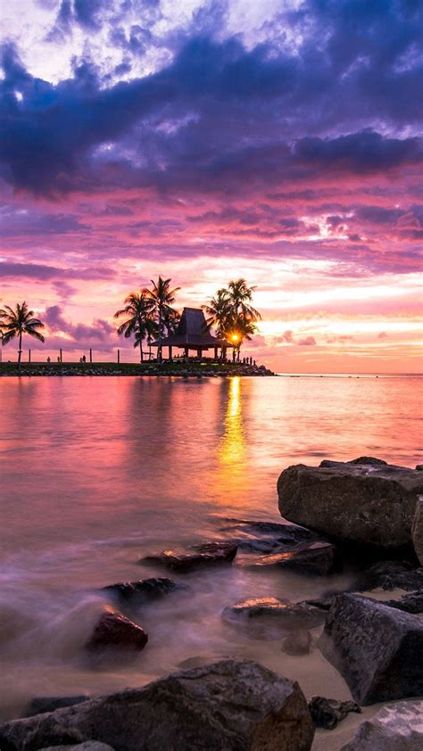 Free Download Download 4k Iphone Small Beach Hut During Sunset