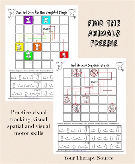 Visual Tracking And Visual Motor Freebie Your Therapy Source