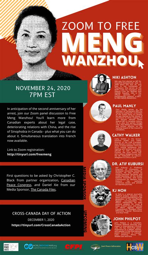 Panel Zoom To Free Meng Wanzhou Hamilton Coalition To Stop The War