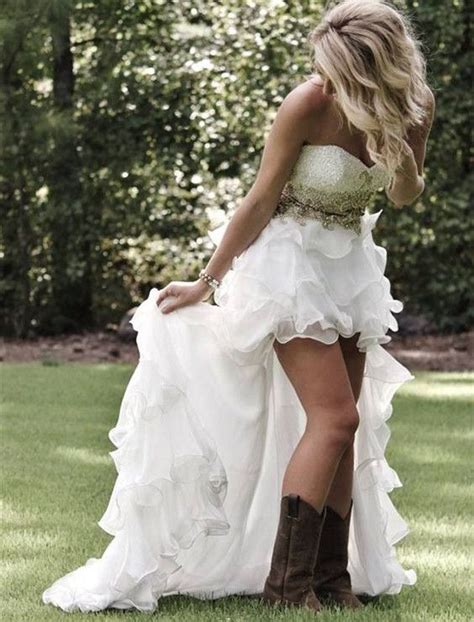 Mix country and rustic together and you have yourself a country rustic wedding theme that can be in the woods, in a barn, or even in your backyard. High Low Outdoor Country Grden Farm Beach Wedding Dress ...