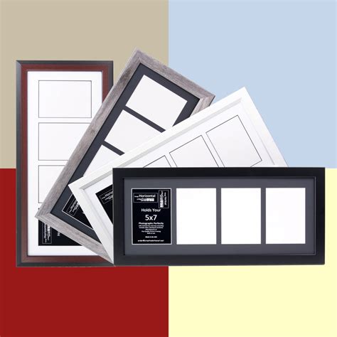 5x7 Multiple 4 Opening Picture Frames With 10x24 Collage Mat