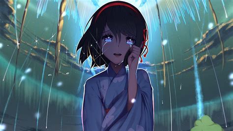 Sad Anime Girl Crying In The Rain Wallpaper Anime Wallpaper