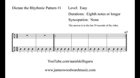 Dictate The Rhythmic Pattern 1 Easy Youtube