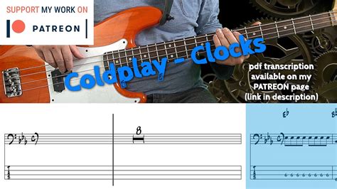 Coldplay Clocks Bass Cover With Tabs Youtube
