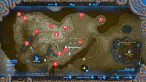 The Legend Of Zelda Breath Of The Wild All Shrine Locations