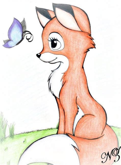 Cute Fox Drawing Baby Drawing Cute Animal Drawings Painting