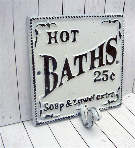 hot baths 25 cents soap and towels extra square towel metal etsy in 2023 white shabby chic