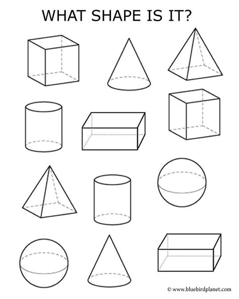 Identify 3d Shapes Worksheet Kindergarten