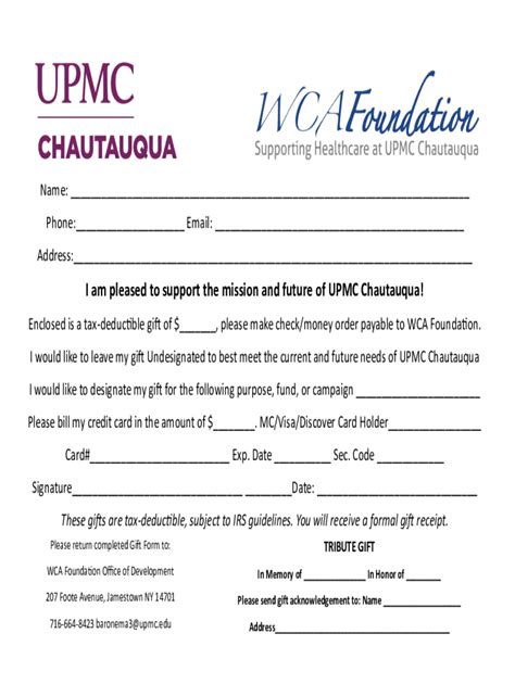 Fillable Online Wca Hospital And Upmc Integrate To Officially Form Upmc