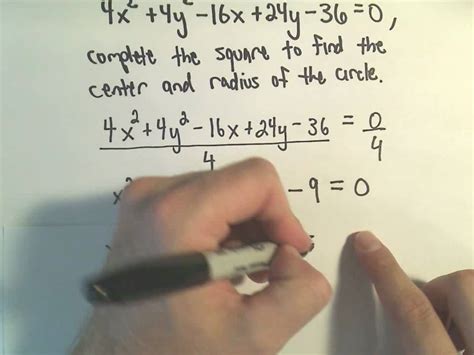 This is the last step to finding the volume of a sphere. Finding the Center-Radius Form of a Circle by Completing ...