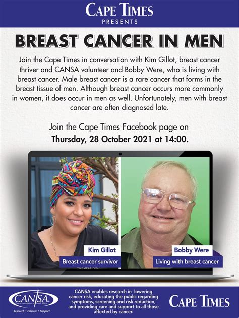 cansa speaks cape times facebook session breast cancer in men cansa the cancer