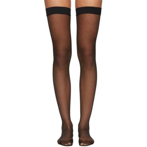 Wolford Black Individual 10 Stay Ups 47 Liked On Polyvore Featuring Intimates Hosiery