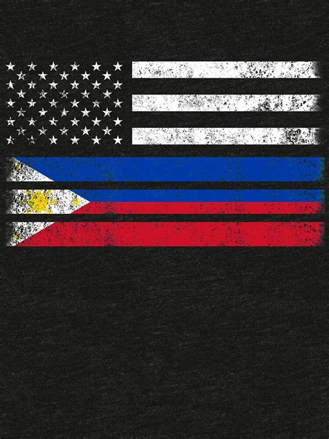 Filipino American Flag Usa Philippines Shirt T Shirt By Ozziwar