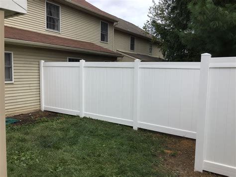 Traditional White Vinyl Privacy Fence Style Oklahoma Installed By Ryan