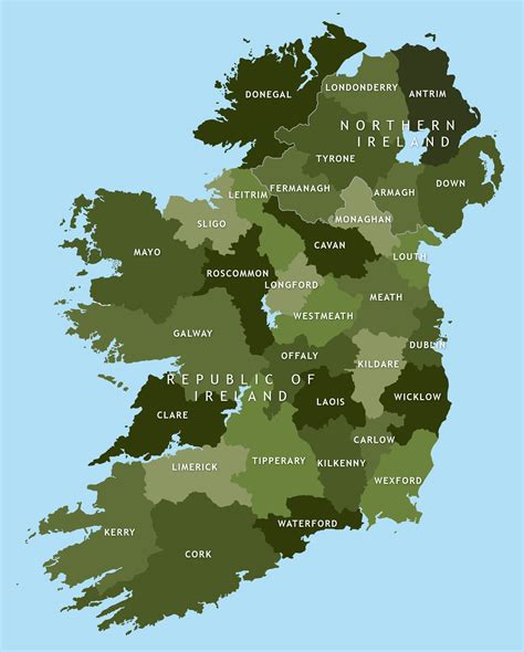 Map of Irish counties - royalty free editable vector map - Maproom