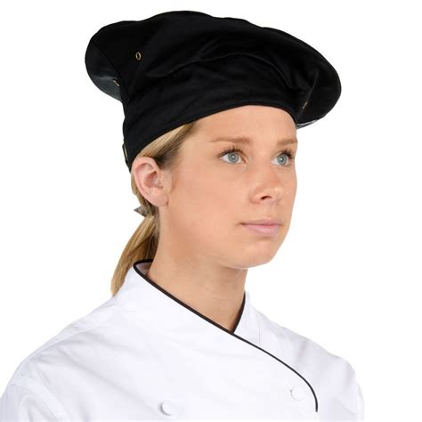 Chef Revival H036bk Black Poly Cotton Blend Chef Beret