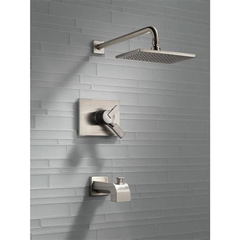 Delta Vero Stainless 1 Handle Bathtub And Shower Faucet In The Shower Faucets Department At