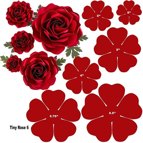 Digital Download File Tiny Rose 6 2 6 Baby Roses Paper Flower Templates