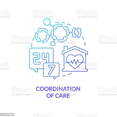 Coordination Of Care Blue Gradient Concept Icon Stock Illustration