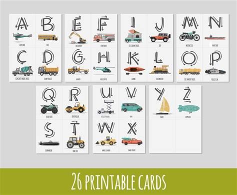 Digital Alphabet Flash Cards Printable Alphabet Big Letter Etsy