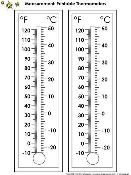 Thermometer Measurement Tools: Printable Thermometer Celsius and Farenheit