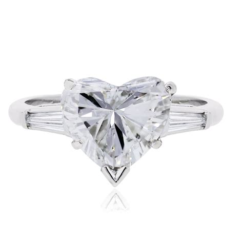 Platinum 296ct Heart Shape Diamond Engagement Ring