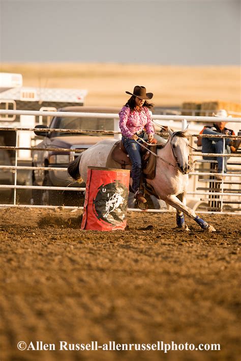 Rocky Boy Rodeo Barrel Racing On Rocky Boy Indian Reservation In