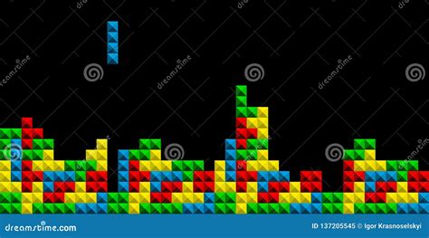 Ladrillos Del Pixel De Tetris Del Juego Fondo Del Juego De Colorfull