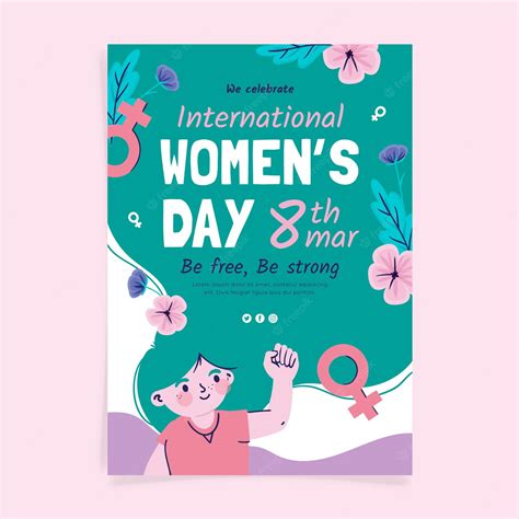 free vector flat international women s day vertical poster template