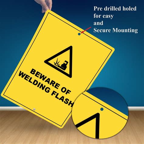 Beware Of Welding Flash Warning Sign Metal Aluminium Health Safety