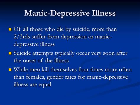Ppt Facts About Manic Depression Depression And Suicide Powerpoint