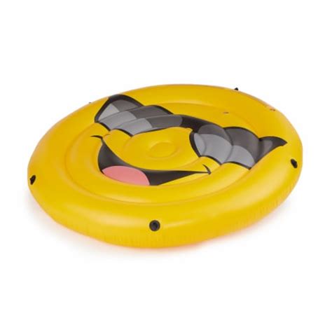 Intex Giant Inflatable Emoji Cool Guy Island Lounger Ride On Swimming