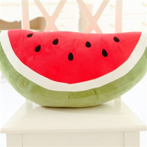 Stuffed Watermelon Throw Pillow Soft Kids Plush Fruit Toy Best T