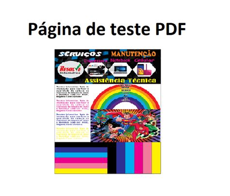 Página Para Teste De Impressão No Formato Pdf Grátis Resolve Informática