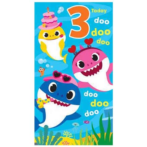 3 Today Baby Shark 3rd Birthday Card Bs013 Character