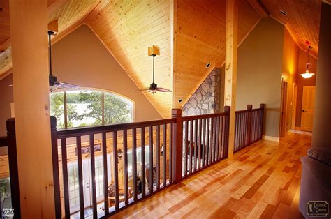 Log Home View From Loft With Cathedral Ceiling Colonial Concepts