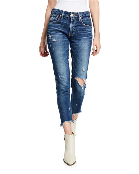 Moussy Vintage Glendele Distressed Cropped Skinny Jeans Neiman Marcus
