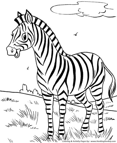 Wild Animal Coloring Pages Happy Little Zebra Coloring