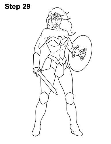 how to draw wonder woman full body 29 wonder woman drawing drawing superheroes drawings